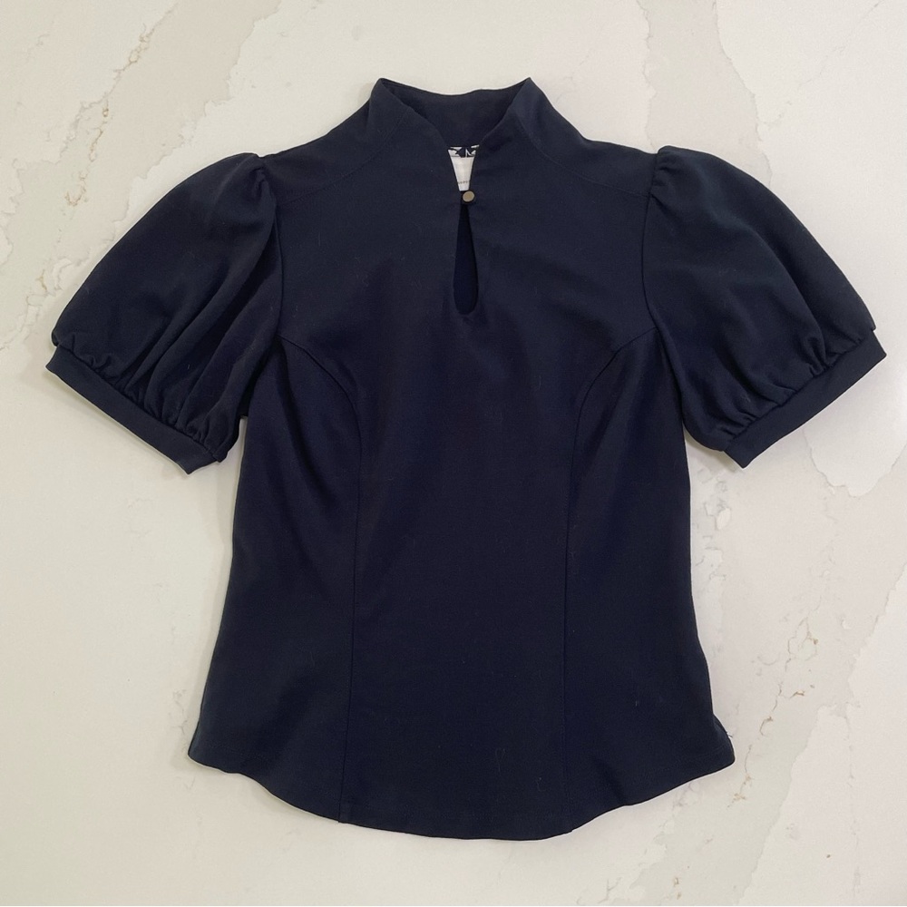 Elegant Black Puff Sleeve Top